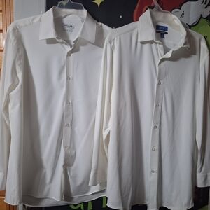 2 New Men's Classic White Dress Shirts Apt 9 And Haggar